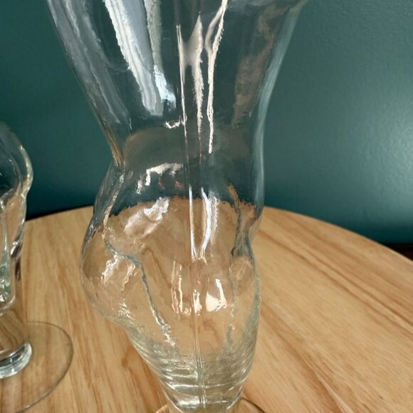 Vtg Clear Nude Nudies Female Torso Champagne Flutes Set Of 2 7 oz Clear - Picture 6 of 10